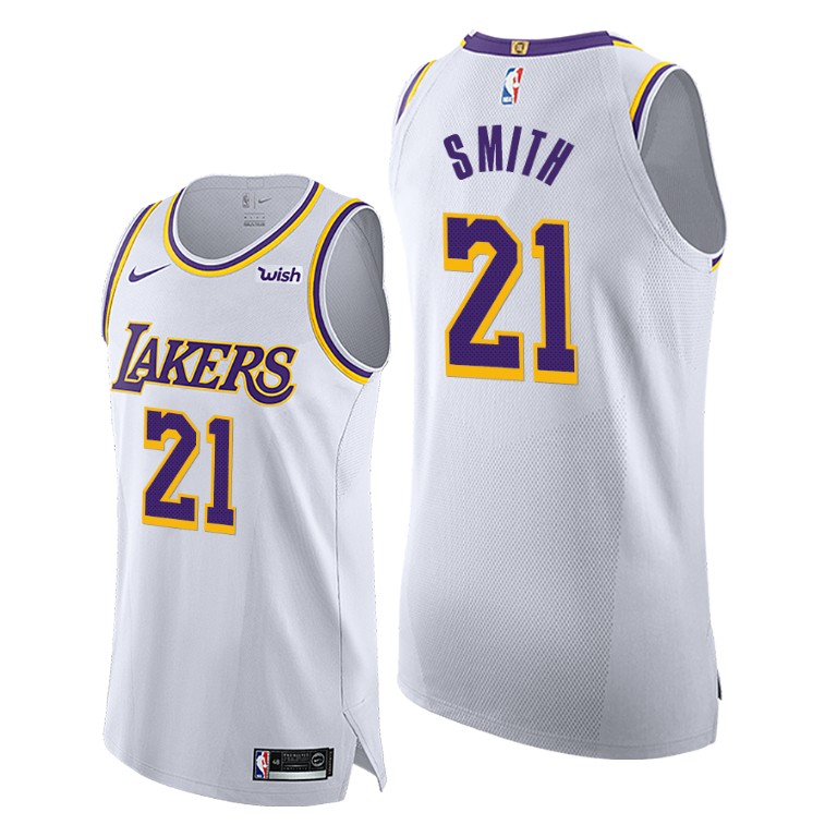 Men's Los Angeles Lakers J.R. Smith #21 NBA Authentic Association Edition White Basketball Jersey KUC0783KO